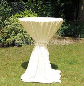 "Milano" - Stehtischhusse 85 cm rund - mit Bindeschal - 100% Polyester - 175 gr/qm - Farbe: creme